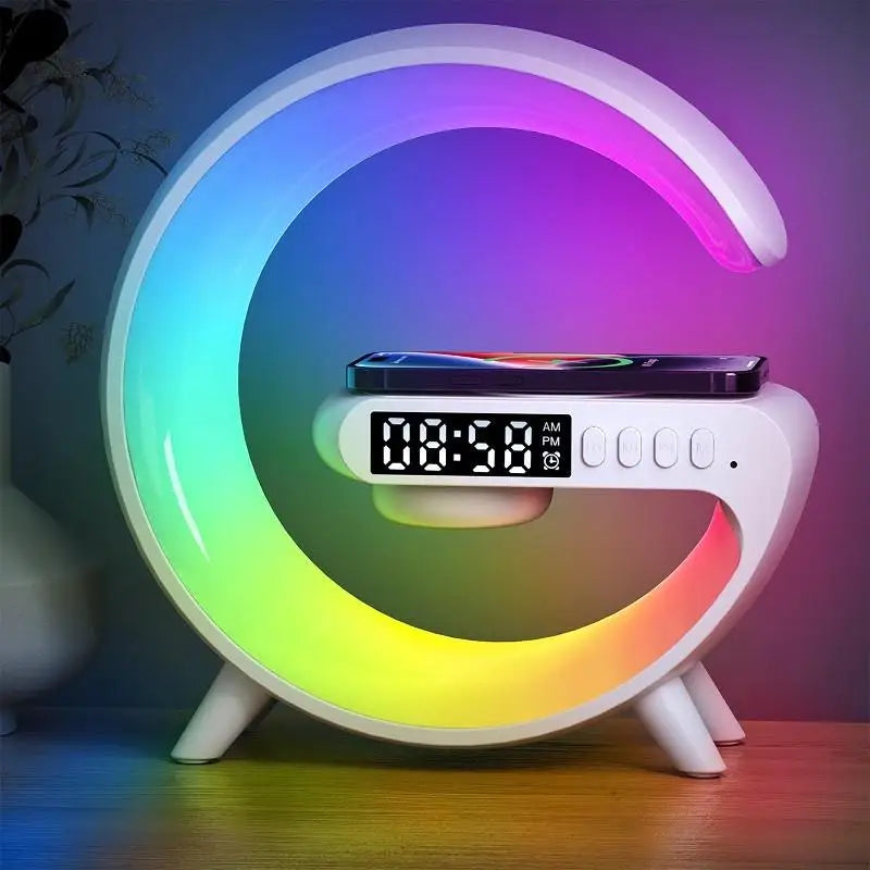 3-In-1 Bluetooth Speaker Alarm Clock Wireless Charger Led Moon Lamp Music Home Decor Night Table Smart Light Gifts For Gifts