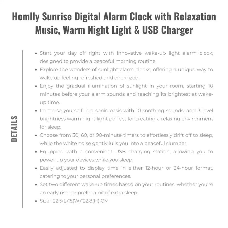 Digital Alarm Clock with Relaxation Music