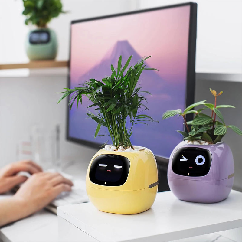 Flower Pot Smart Flower Pot Automatic Watering Feature Built-in Display Interface