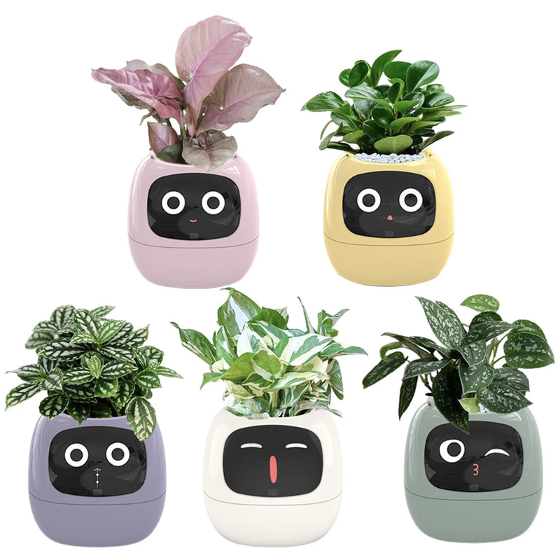 Flower Pot Smart Flower Pot Automatic Watering Feature Built-in Display Interface