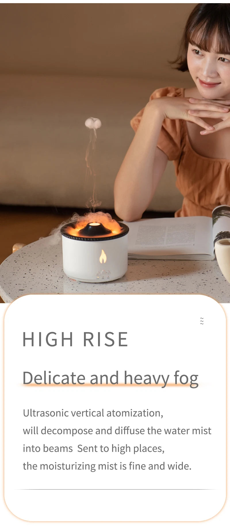 Humidifier Aromatherapy Flame Volcano Light