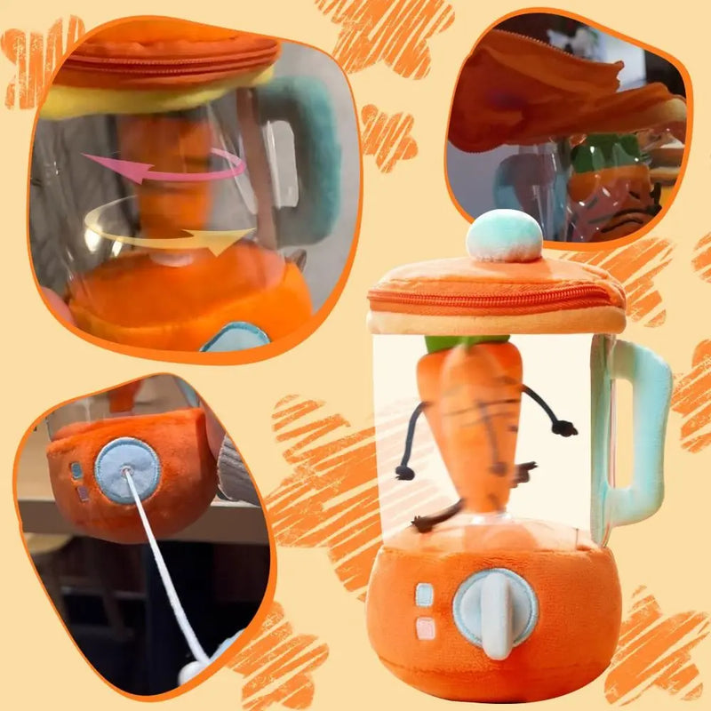 Carrot Juicer Plush Toy Drawstring Rotating
