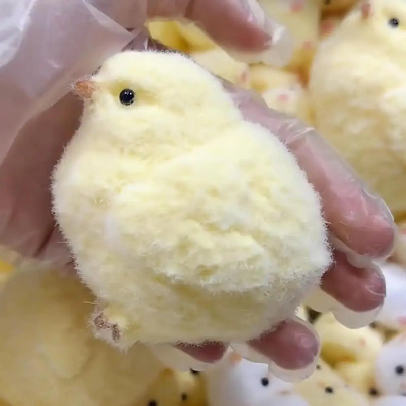 Handmade Yellow Big Chicken Plush Silicone