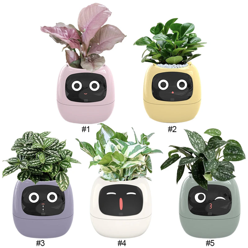 Flower Pot Smart Flower Pot Automatic Watering Feature Built-in Display Interface