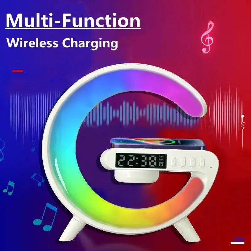3-In-1 Bluetooth Speaker Alarm Clock Wireless Charger Led Moon Lamp Music Home Decor Night Table Smart Light Gifts For Gifts