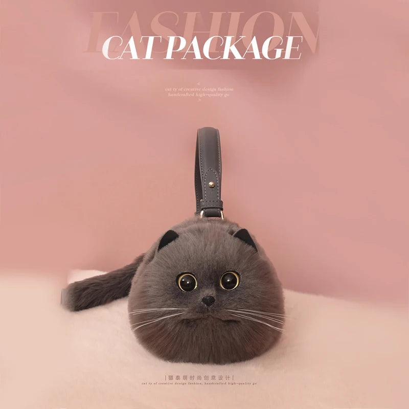 HandBags Cute Gray Cat Women