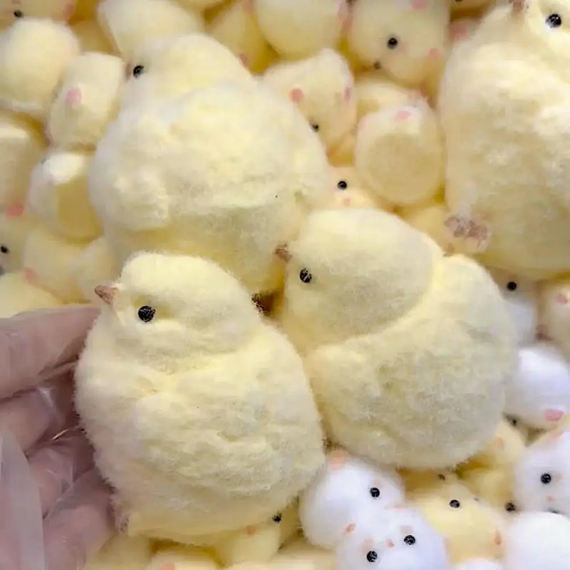 Handmade Yellow Big Chicken Plush Silicone