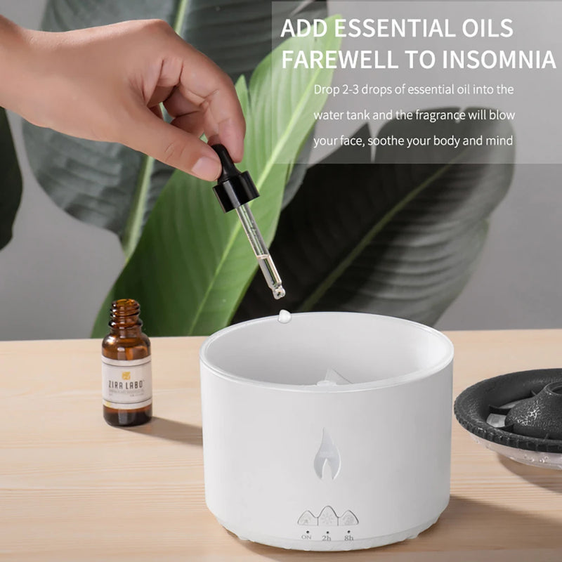 Humidifier Aromatherapy Flame Volcano Light
