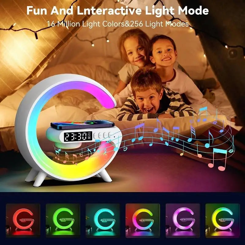 3-In-1 Bluetooth Speaker Alarm Clock Wireless Charger Led Moon Lamp Music Home Decor Night Table Smart Light Gifts For Gifts