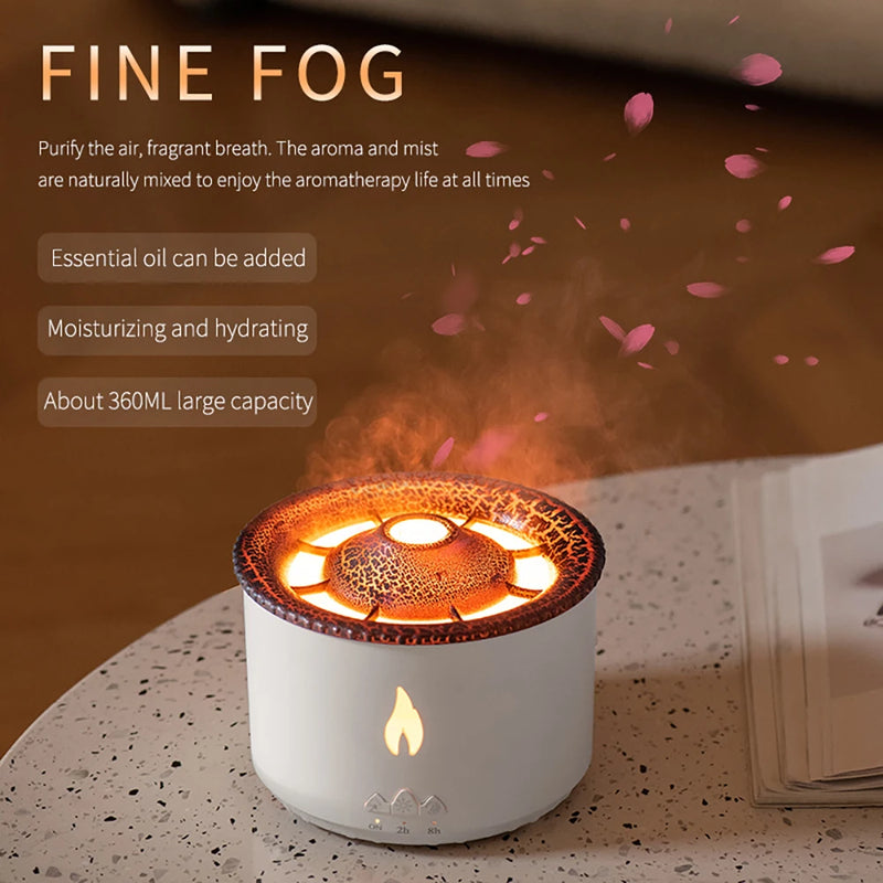 Humidifier Aromatherapy Flame Volcano Light