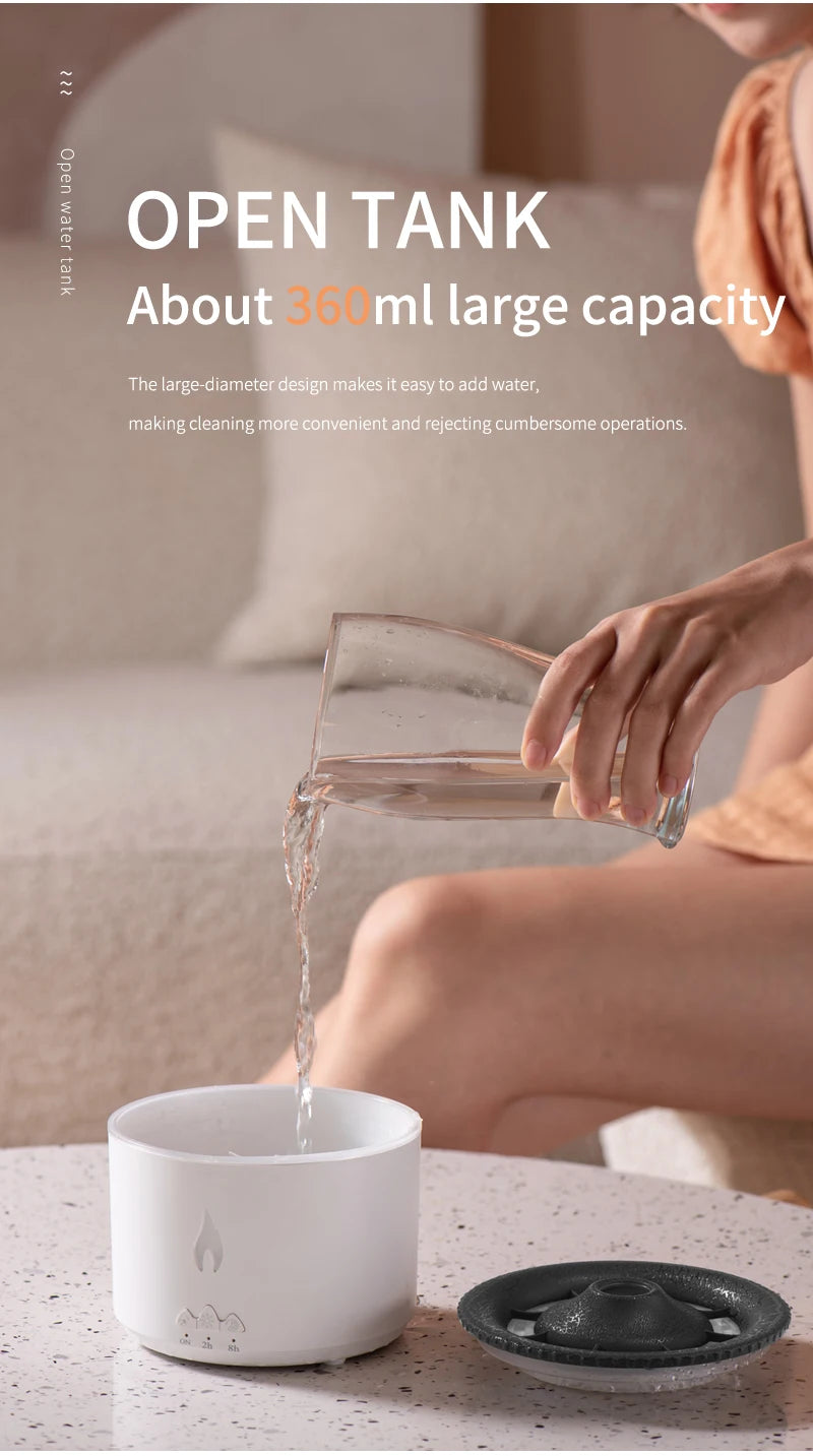 Humidifier Aromatherapy Flame Volcano Light