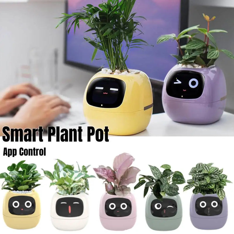 Flower Pot Smart Flower Pot Automatic Watering Feature Built-in Display Interface