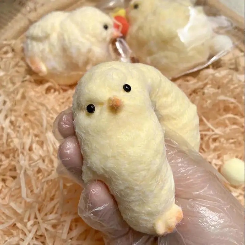 Handmade Yellow Big Chicken Plush Silicone