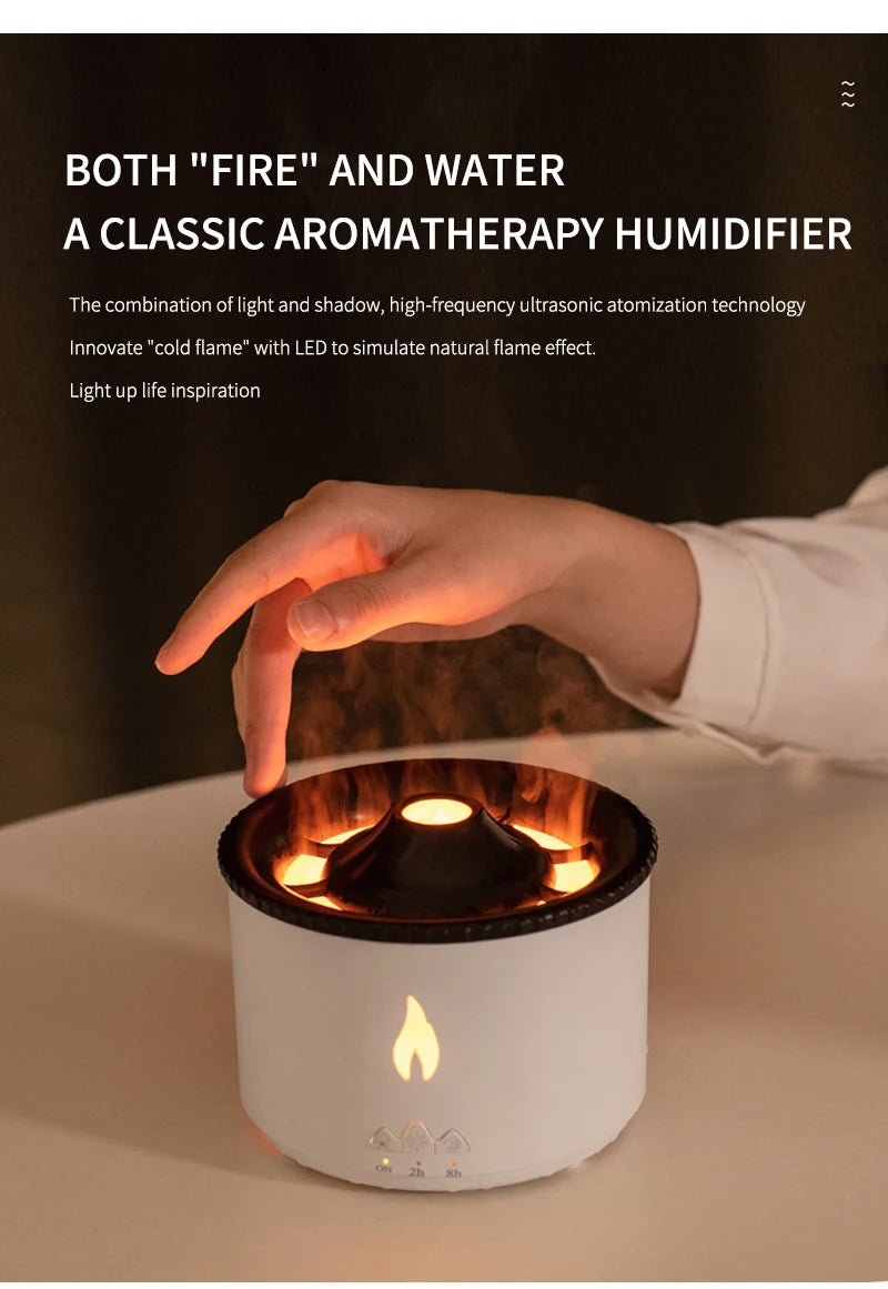 Humidifier Aromatherapy Flame Volcano Light