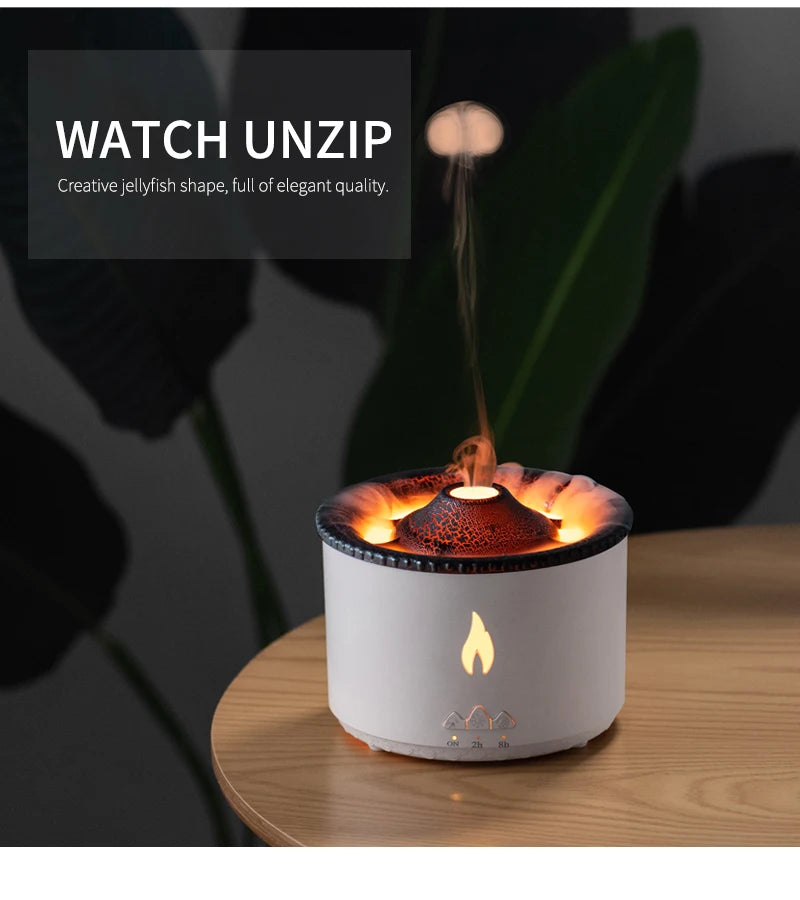 Humidifier Aromatherapy Flame Volcano Light