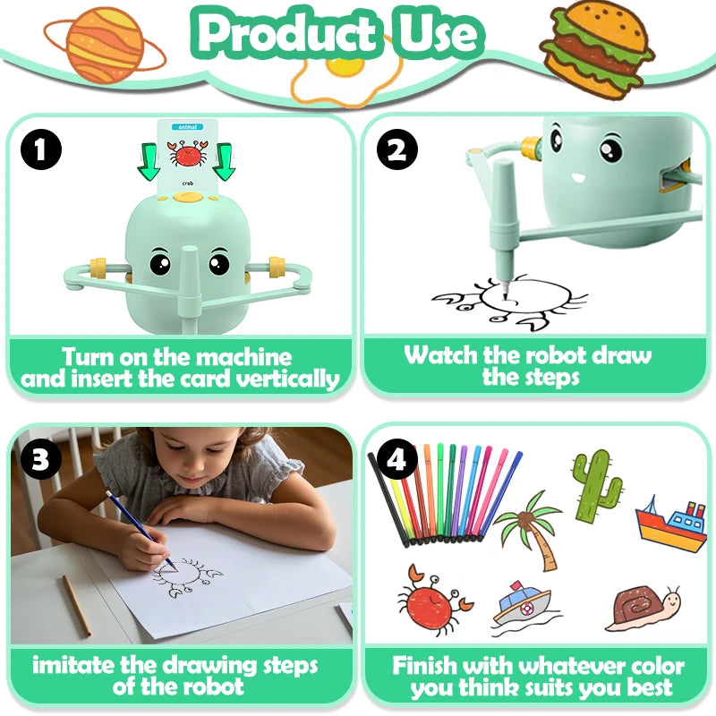 Drawing Robot for Kids, Interactive Educational Drawing