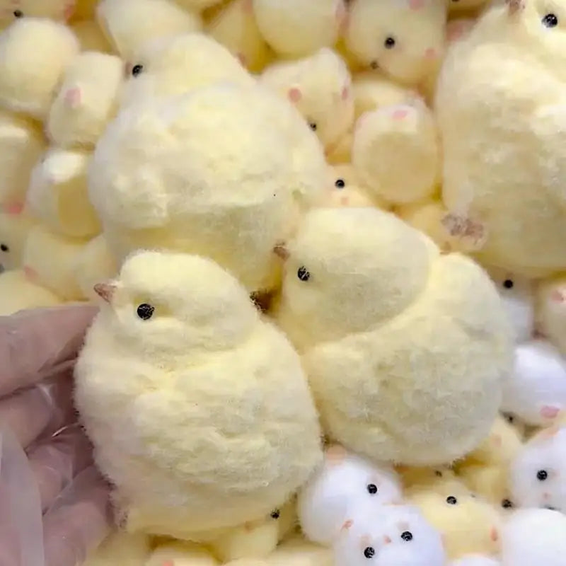 Handmade Yellow Big Chicken Plush Silicone
