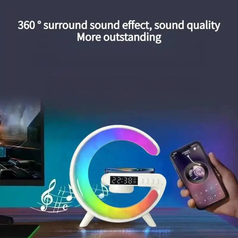 3-In-1 Bluetooth Speaker Alarm Clock Wireless Charger Led Moon Lamp Music Home Decor Night Table Smart Light Gifts For Gifts