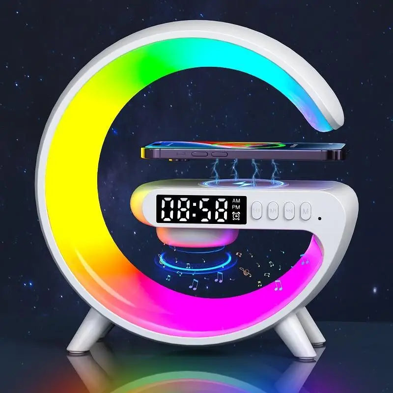 3-In-1 Bluetooth Speaker Alarm Clock Wireless Charger Led Moon Lamp Music Home Decor Night Table Smart Light Gifts For Gifts