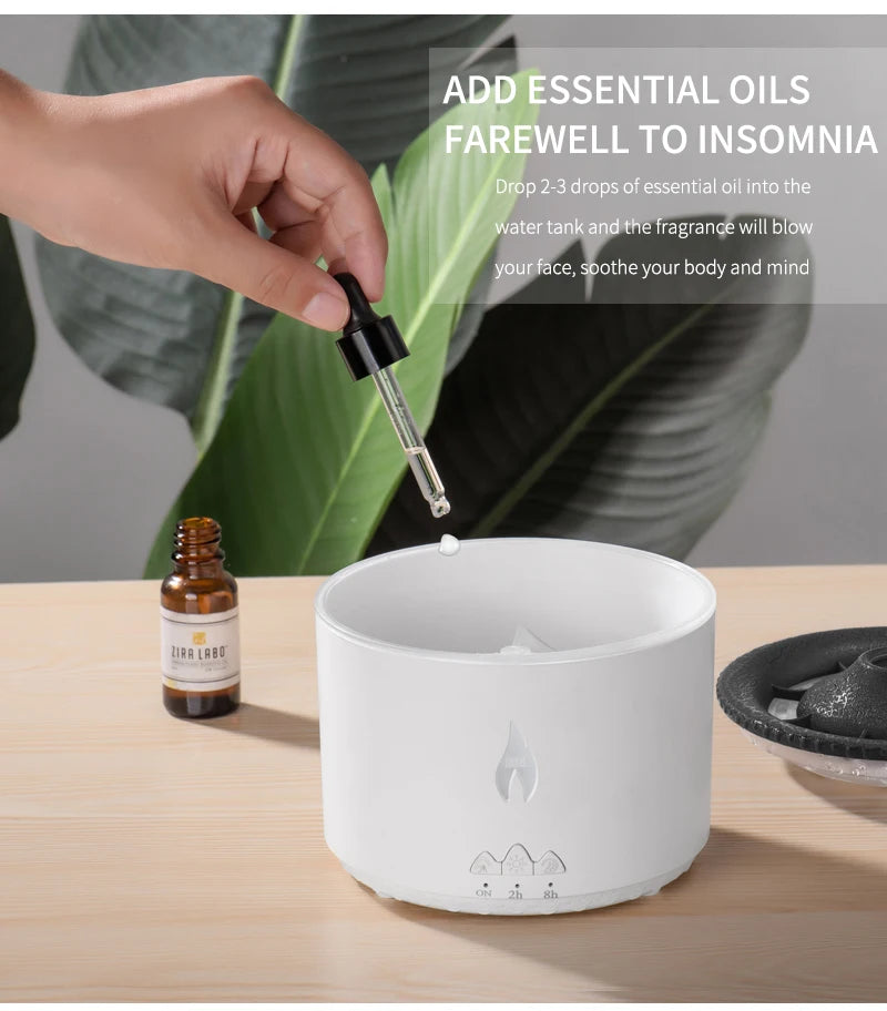 Humidifier Aromatherapy Flame Volcano Light