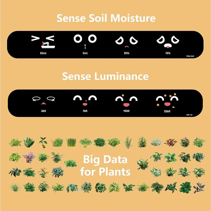Flower Pot Smart Flower Pot Automatic Watering Feature Built-in Display Interface