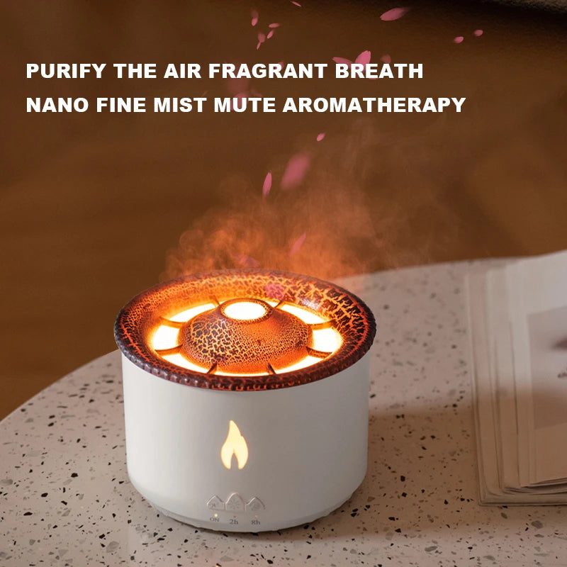 Humidifier Aromatherapy Flame Volcano Light
