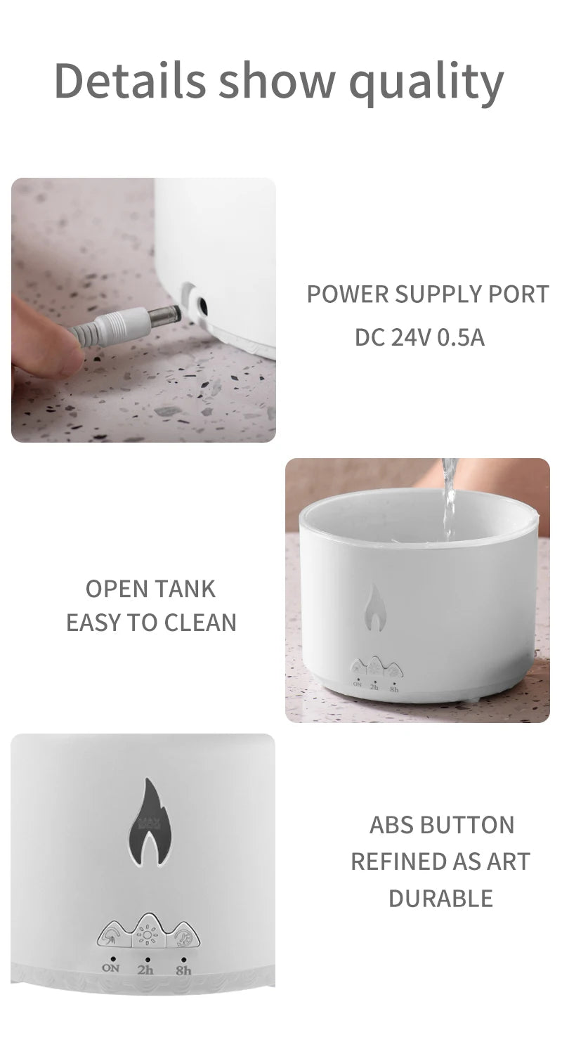 Humidifier Aromatherapy Flame Volcano Light