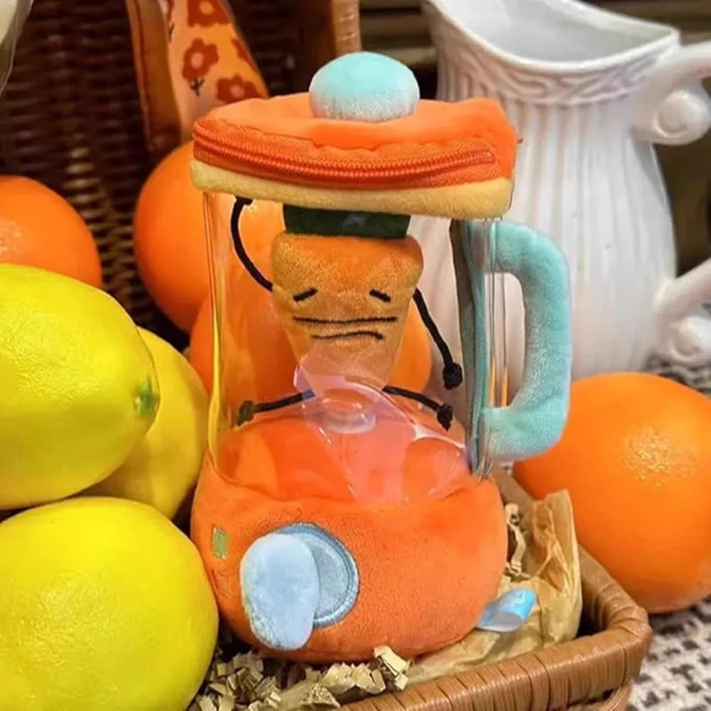 Carrot Juicer Plush Toy Drawstring Rotating