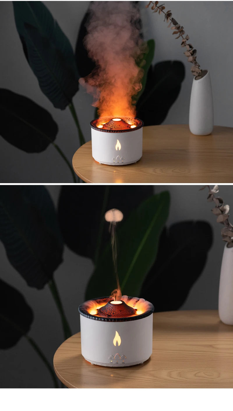 Humidifier Aromatherapy Flame Volcano Light