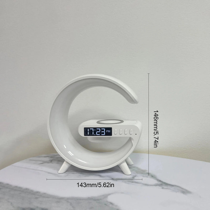 3-In-1 Bluetooth Speaker Alarm Clock Wireless Charger Led Moon Lamp Music Home Decor Night Table Smart Light Gifts For Gifts