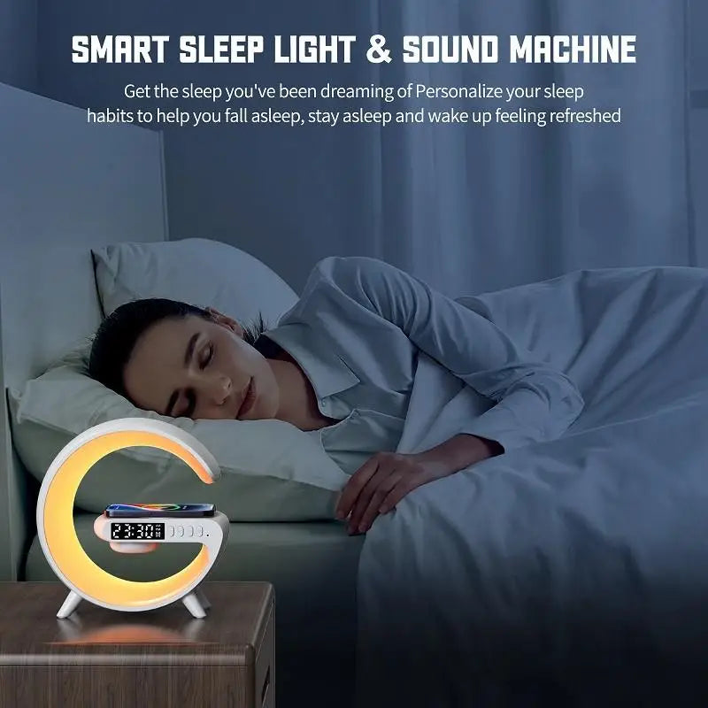 3-In-1 Bluetooth Speaker Alarm Clock Wireless Charger Led Moon Lamp Music Home Decor Night Table Smart Light Gifts For Gifts