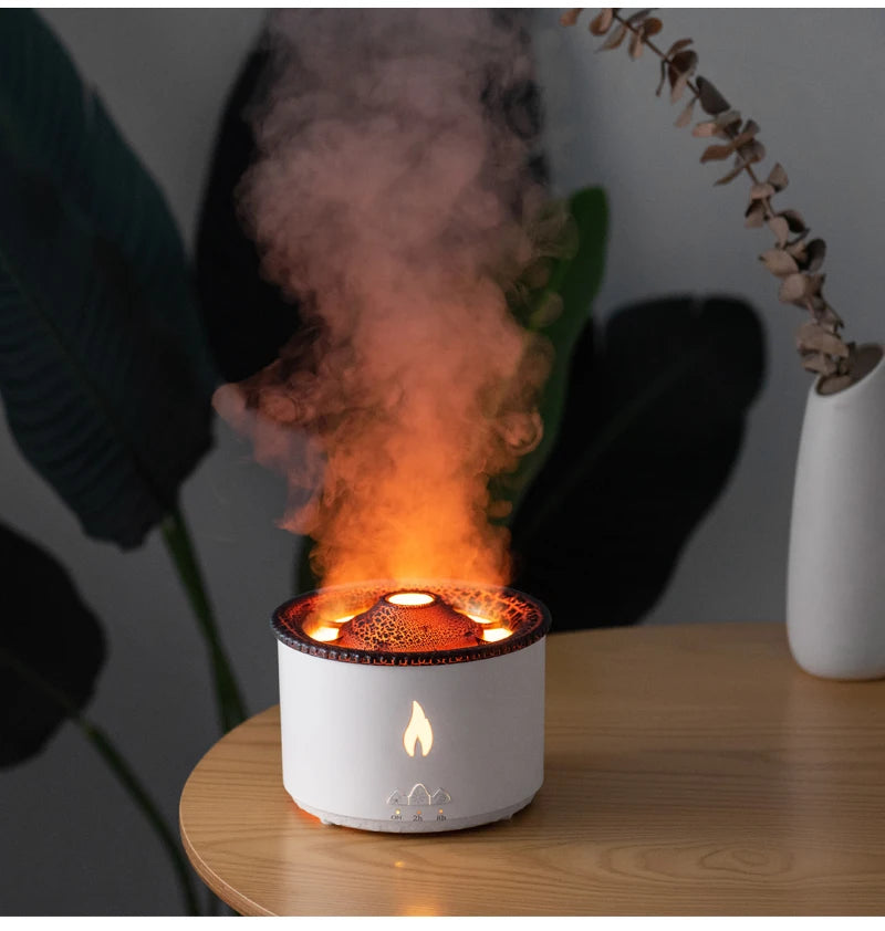 Humidifier Aromatherapy Flame Volcano Light