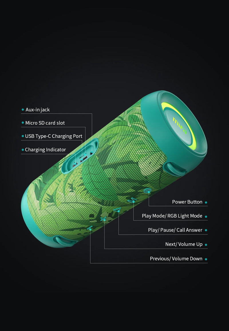 A90 Green Bluetooth Speaker 60W Waterproof
