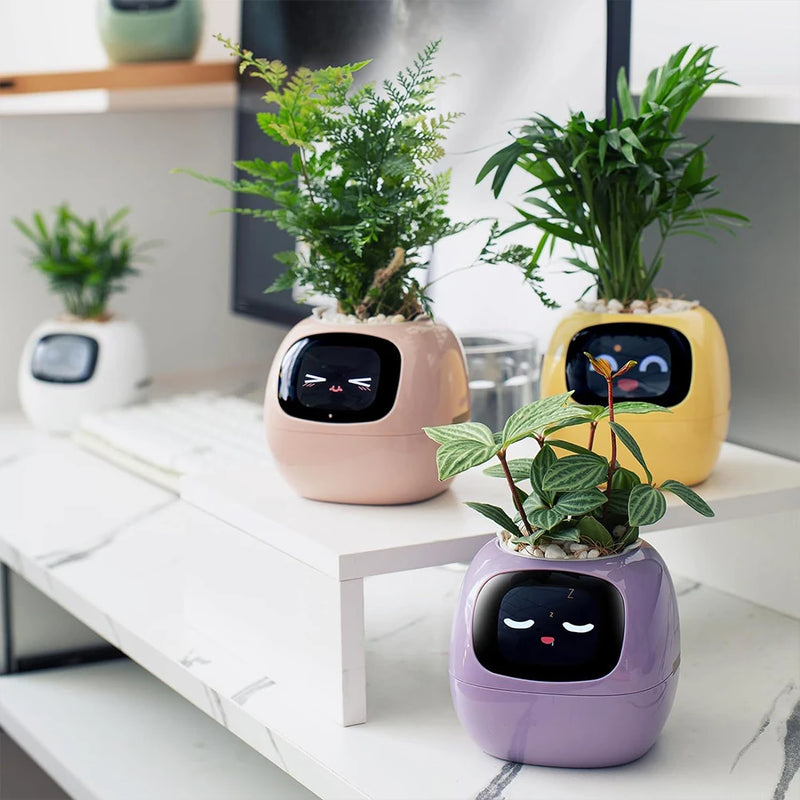 Flower Pot Smart Flower Pot Automatic Watering Feature Built-in Display Interface
